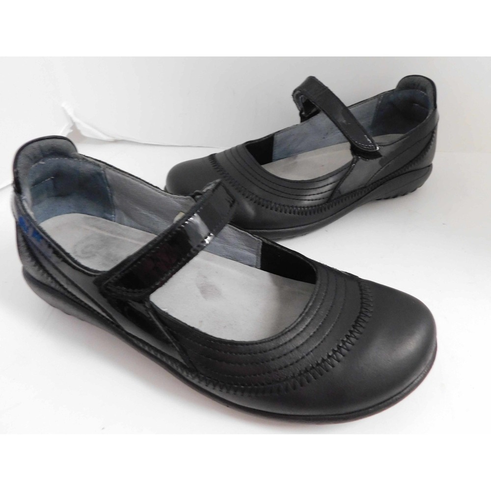 Naot‎ Rongo Mary Jane Shoe Women's EU 38 US 7 Black Leather Flats